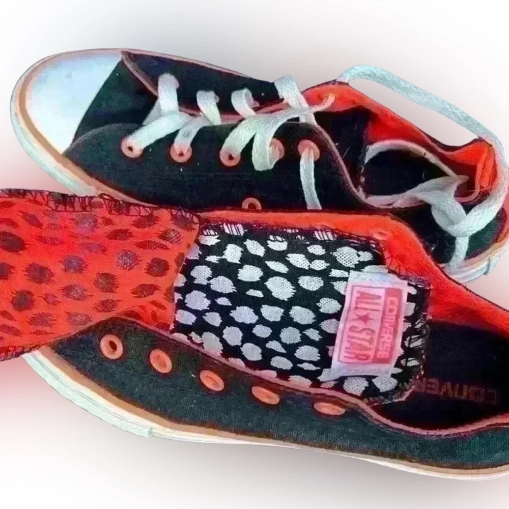 Converse AllStar‎ double tongue Halloween wear low top orange black size 3